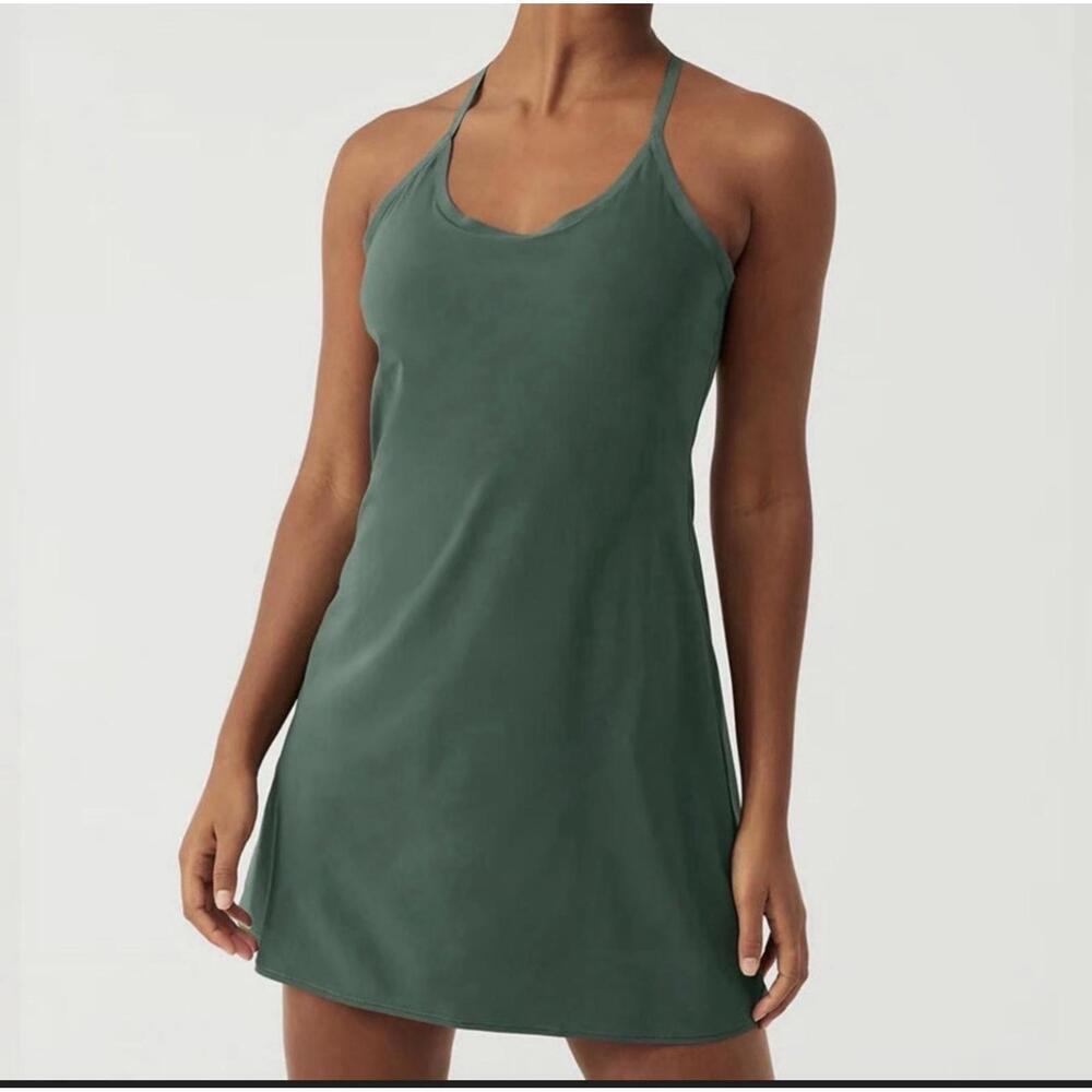 Outdoor Voices The Exercise Dress Women Sz Small Evergreen Tennis Pickleball Gym